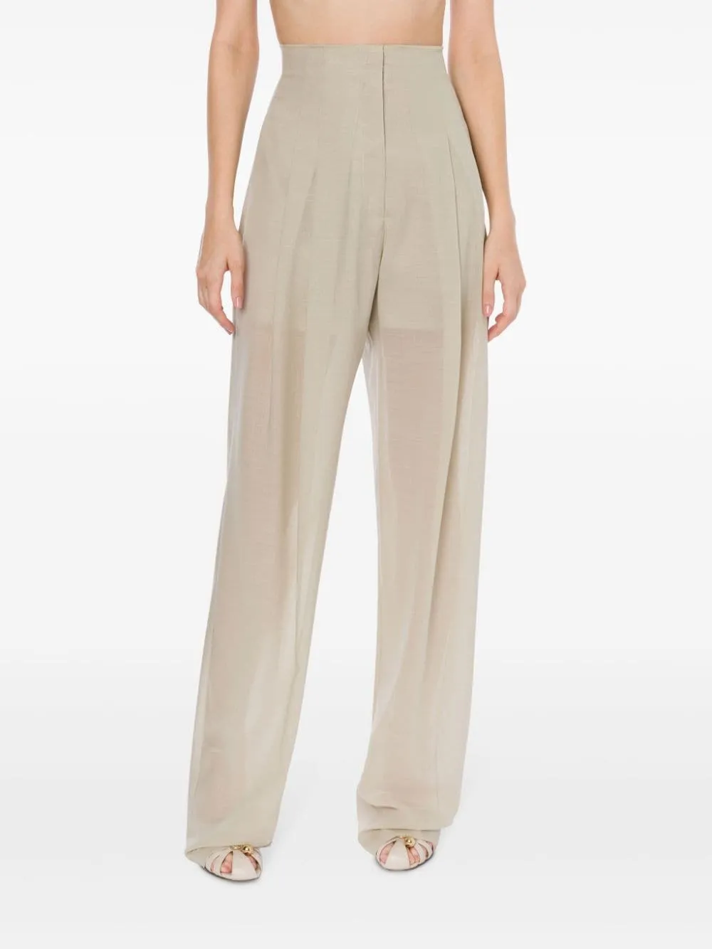 Pantaloni con pieghe in verde - donna