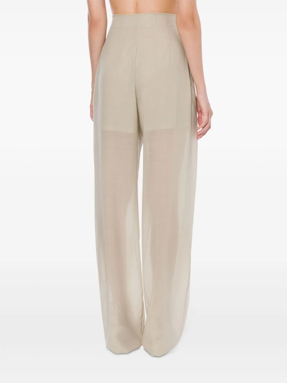 Pantaloni con pieghe in verde - donna