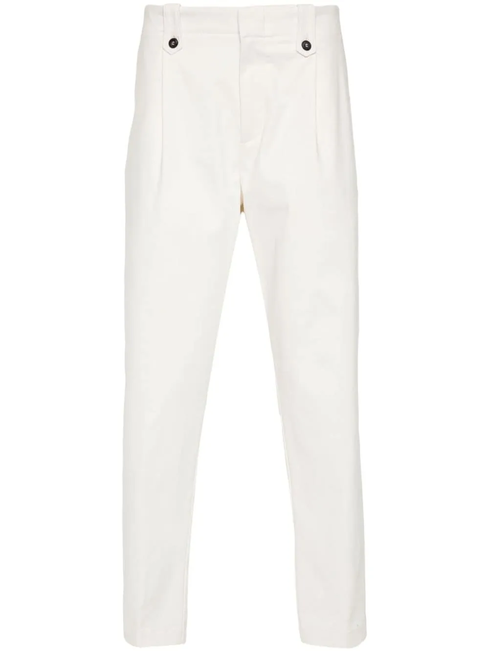 Pantaloni dritti con pieghe in bianco di Eleventy - uomo