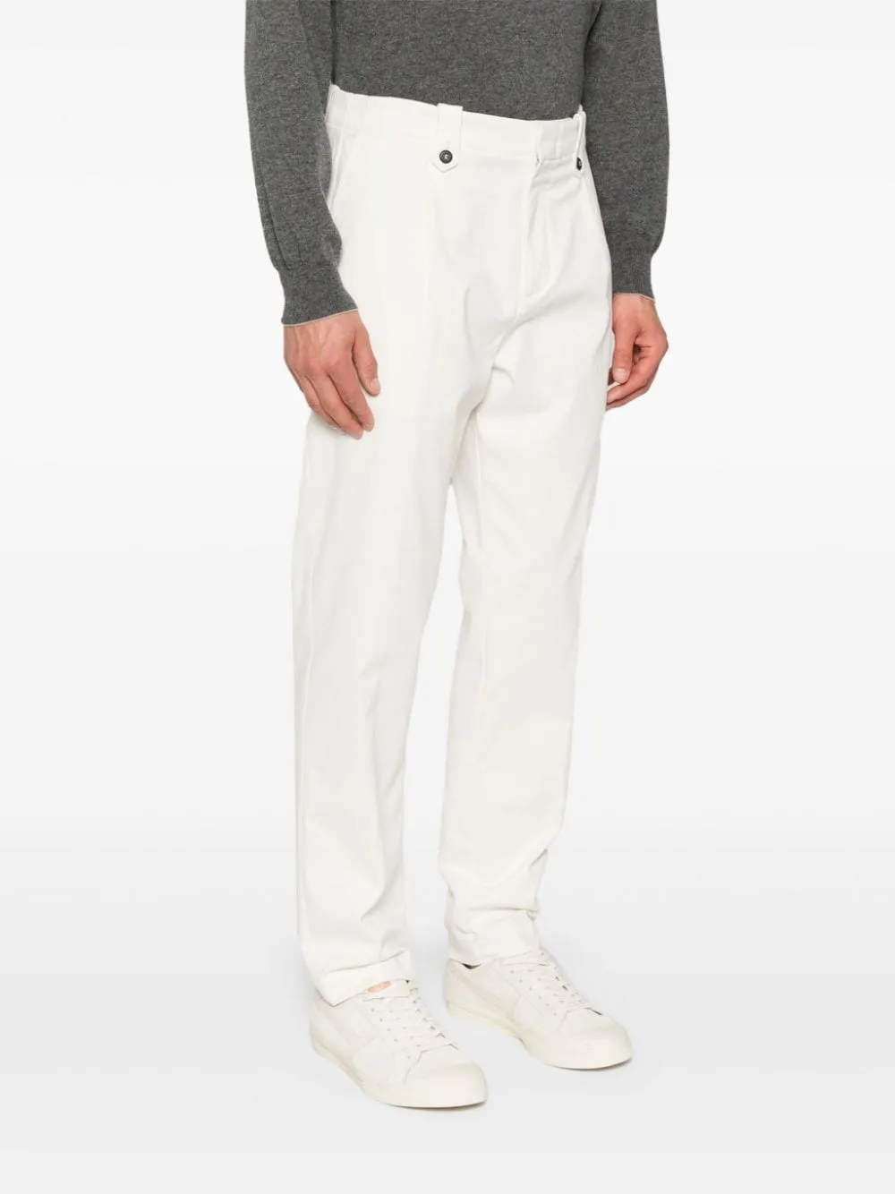 Pantaloni dritti con pieghe in bianco di Eleventy - uomo
