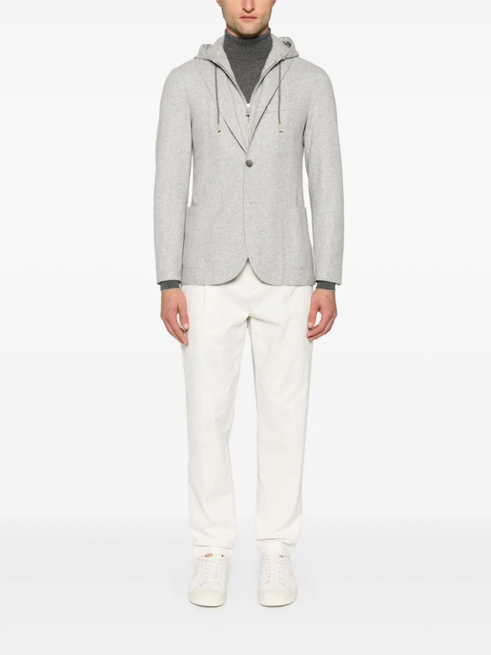 Pantaloni dritti con pieghe in bianco di Eleventy - uomo