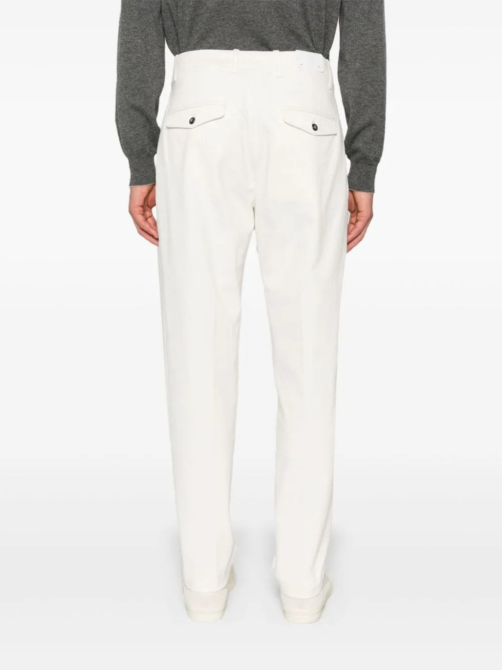 Pantaloni dritti con pieghe in bianco di Eleventy - uomo