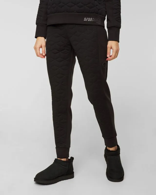 Pantaloni jogger trapuntati neri da donna Sportalm
