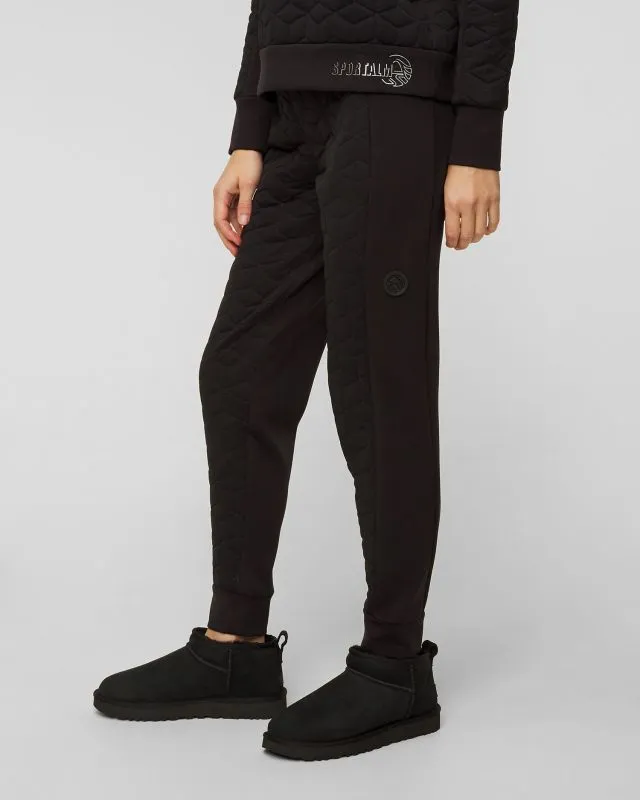 Pantaloni jogger trapuntati neri da donna Sportalm