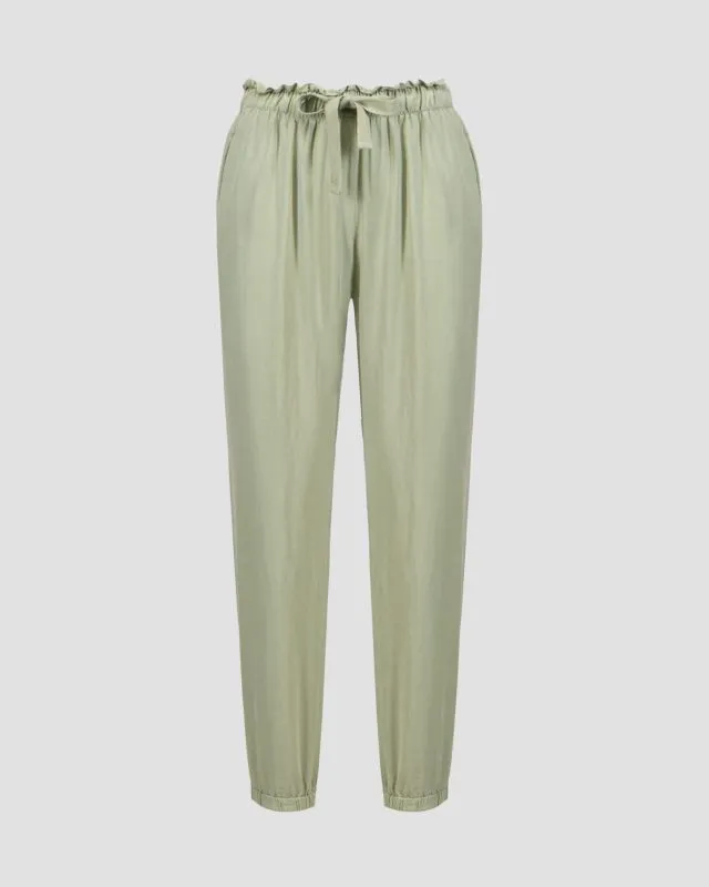 Pantaloni jogger verde oliva da donna Deha