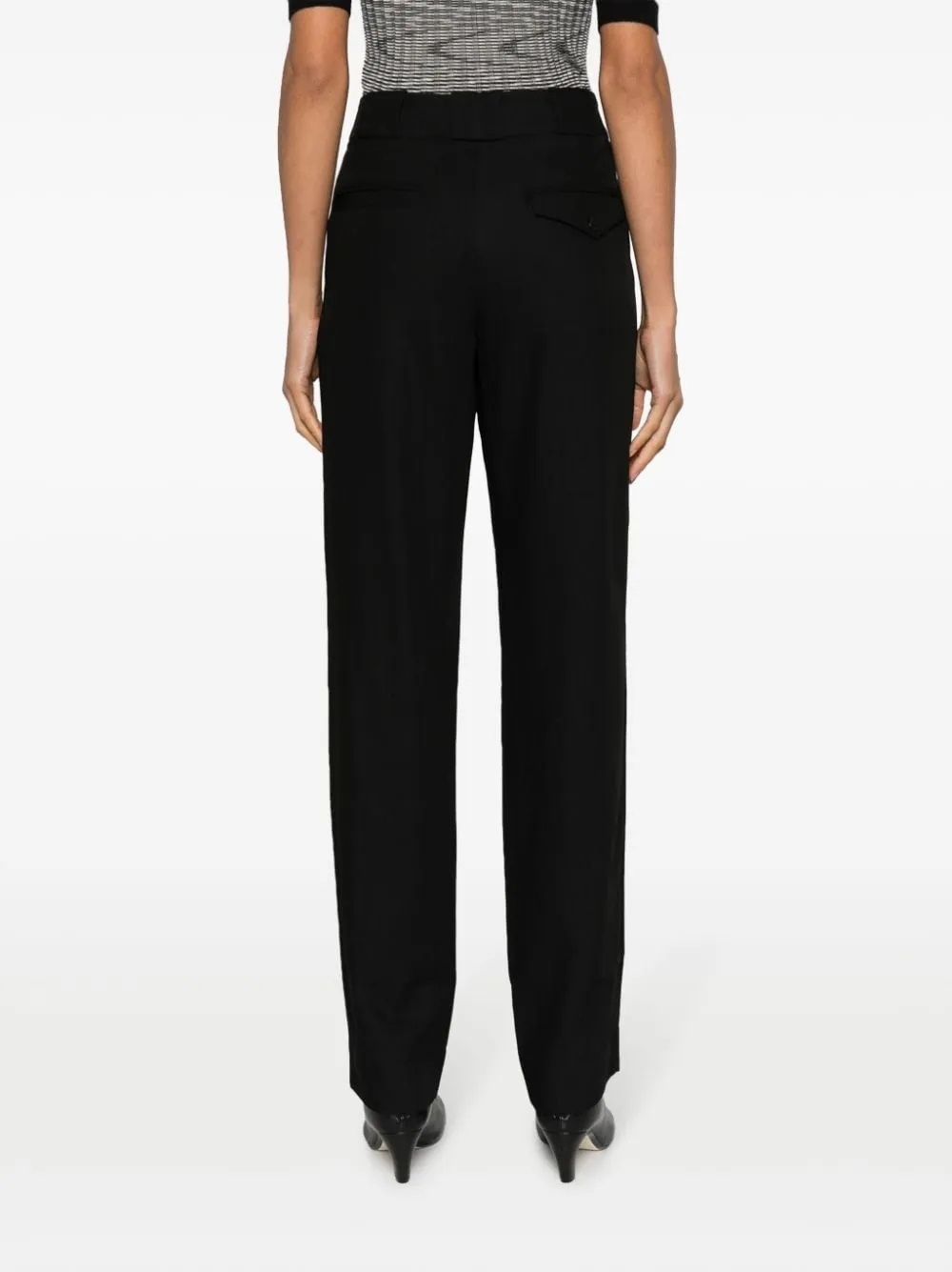 Pantaloni sartoriali con pieghe in nero - donna