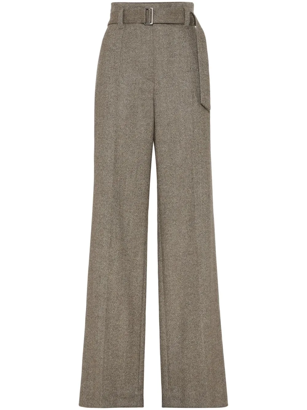 Pantaloni spigati con pieghe