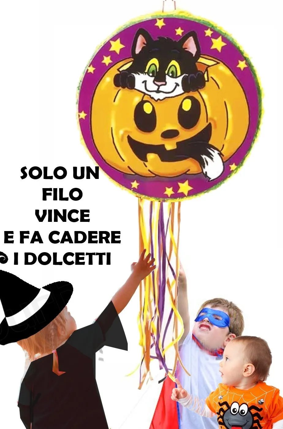 Pignata Pentolaccia a zucca per allestimenti halloween