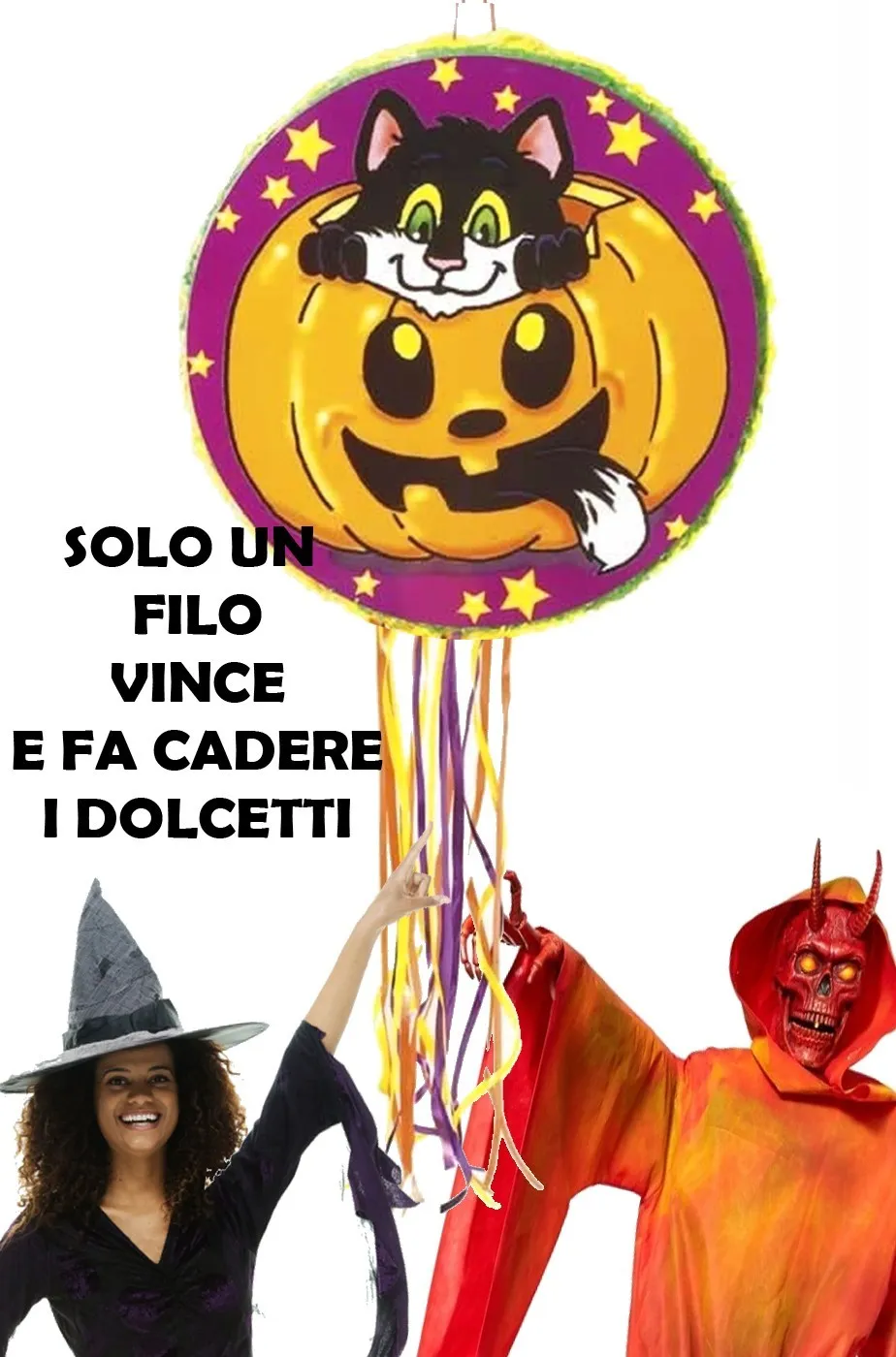 Pignata Pentolaccia a zucca per allestimenti halloween