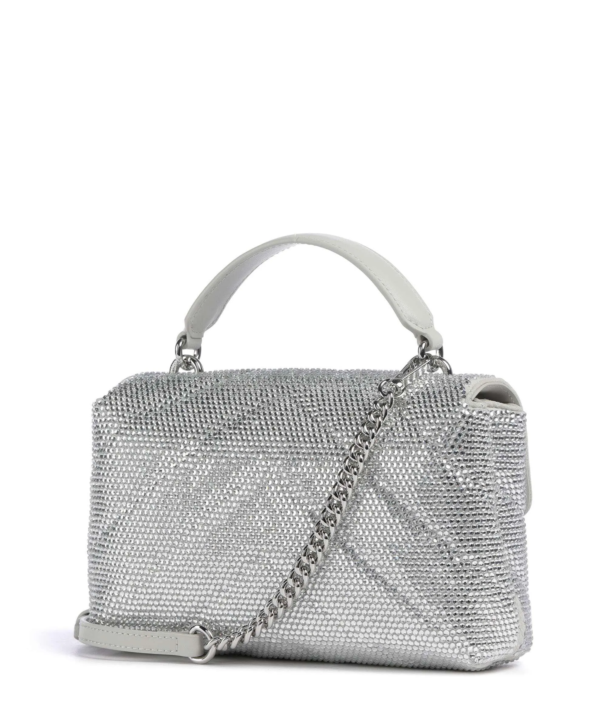  Pinko Love Lady Puff Mini Borsa a mano pelle bovina argento  