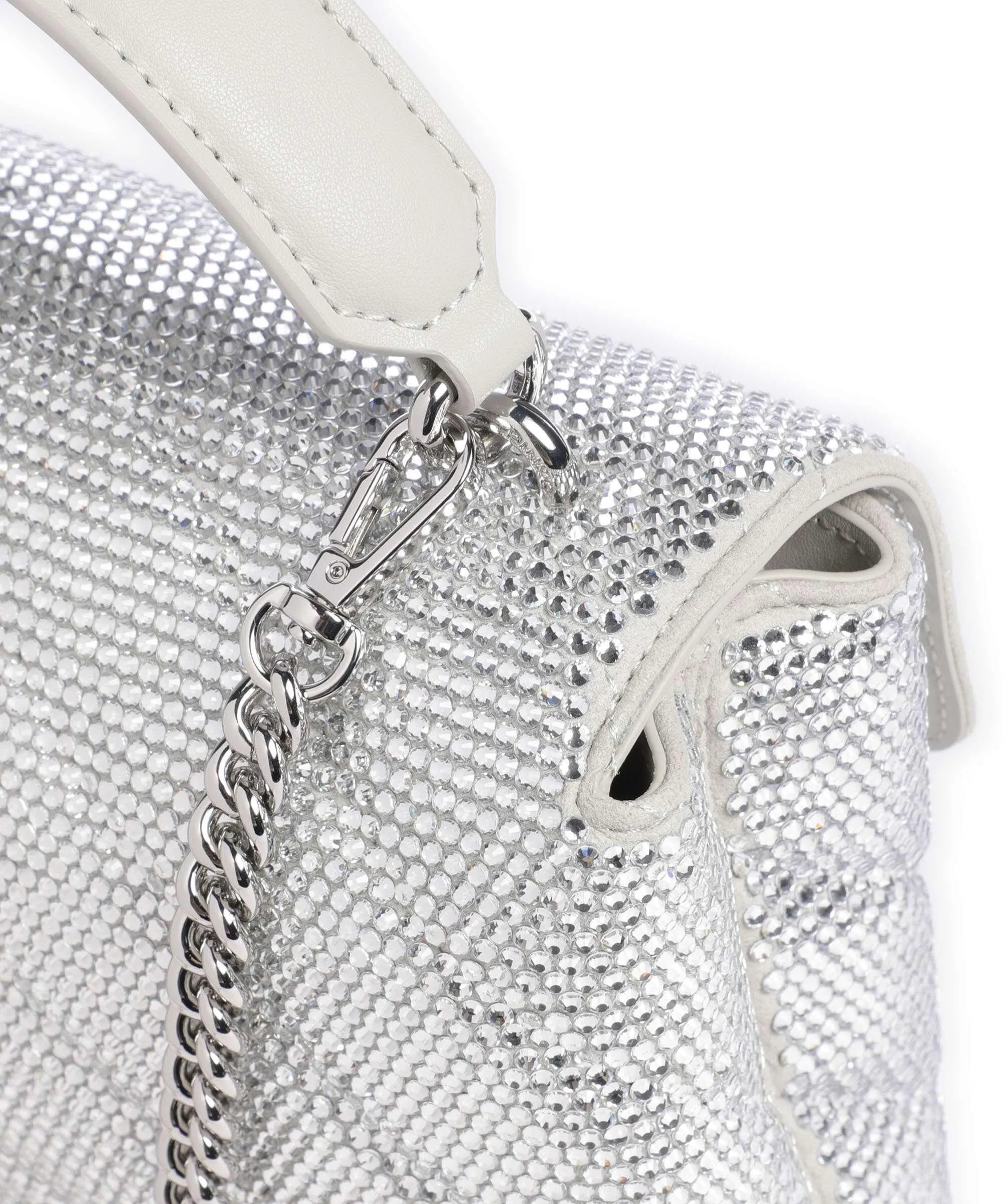  Pinko Love Lady Puff Mini Borsa a mano pelle bovina argento  