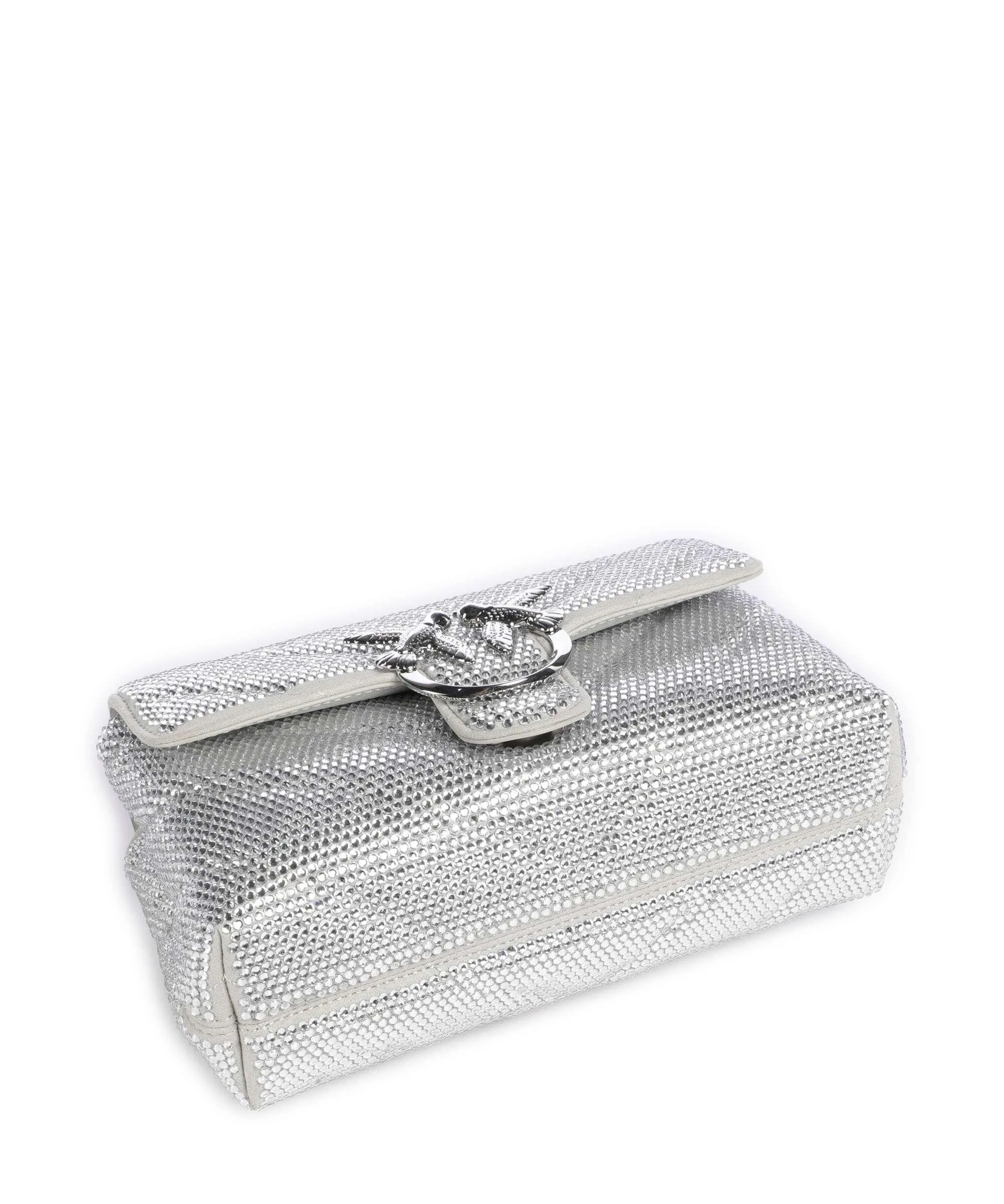  Pinko Love Lady Puff Mini Borsa a mano pelle bovina argento  