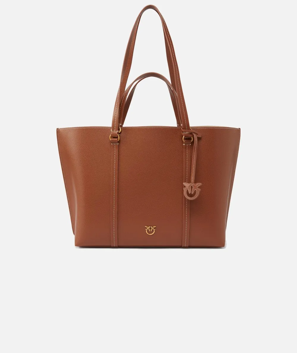PINKO--Borsa Shopper grande in pelle bottalata
