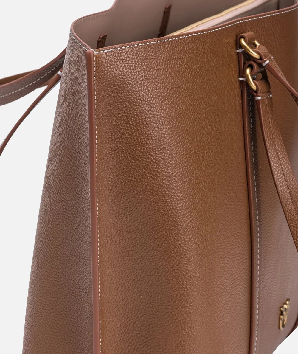 PINKO--Borsa Shopper grande in pelle bottalata