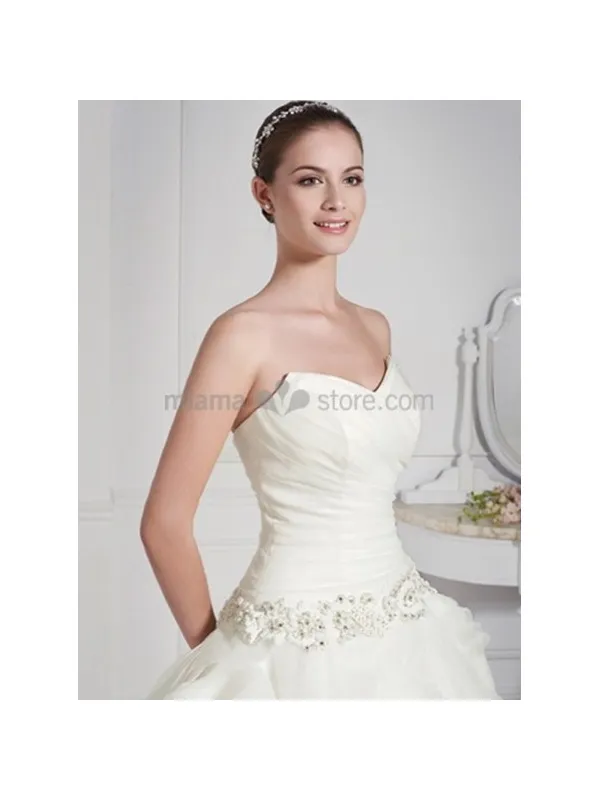 POLINA - Abito da sposa principesco con gonna a balze molto lavorata