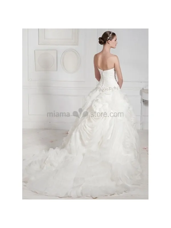POLINA - Abito da sposa principesco con gonna a balze molto lavorata