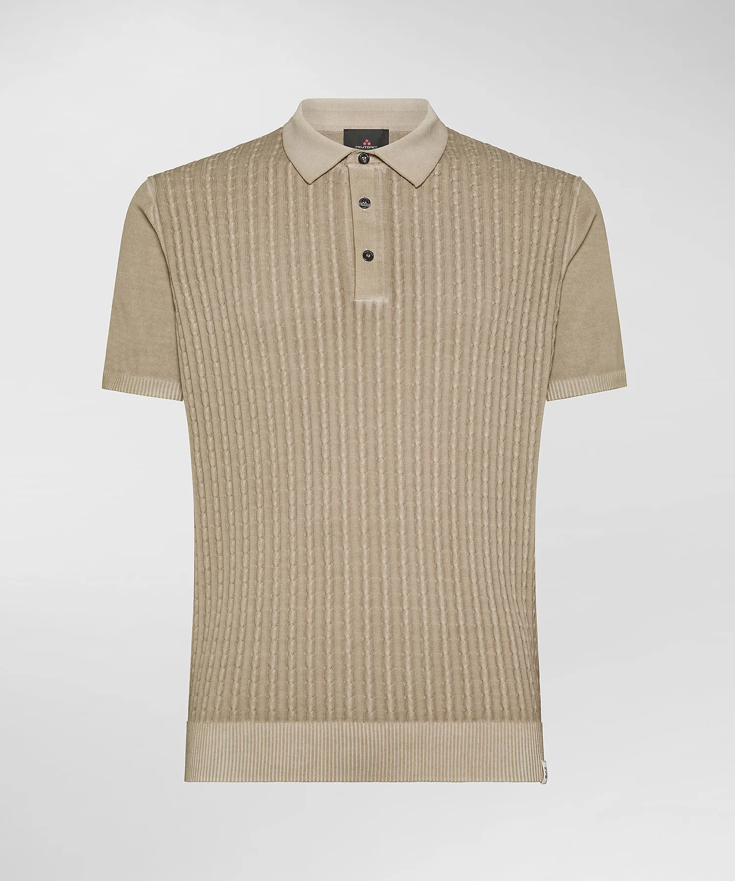 Polo a treccia in tricot di cotone