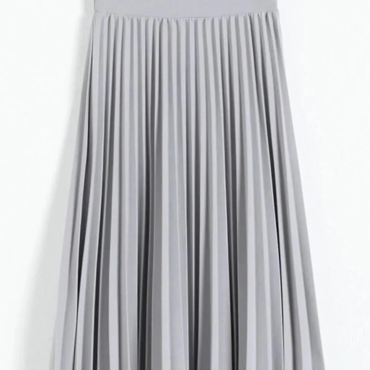 Primavera e autunno nuova moda donna vita alta pieghettata tinta unita mezza lunghezza gonna elastica promozioni Lady Black Pin