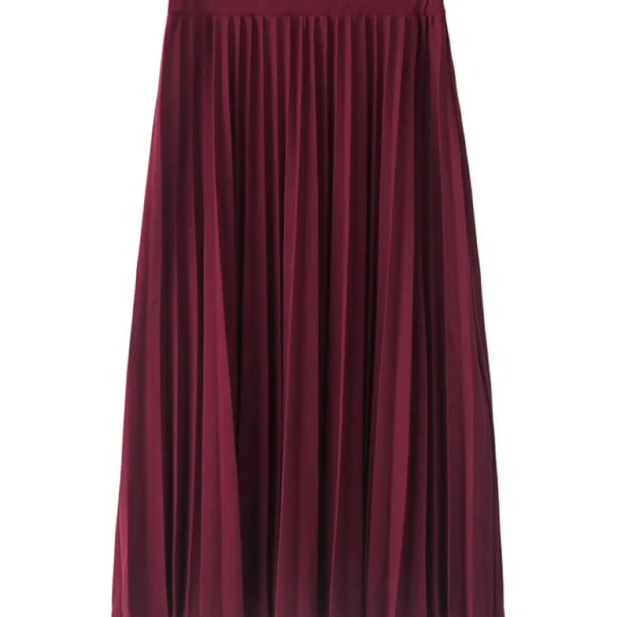 Primavera e autunno nuova moda donna vita alta pieghettata tinta unita mezza lunghezza gonna elastica promozioni Lady Black Pin