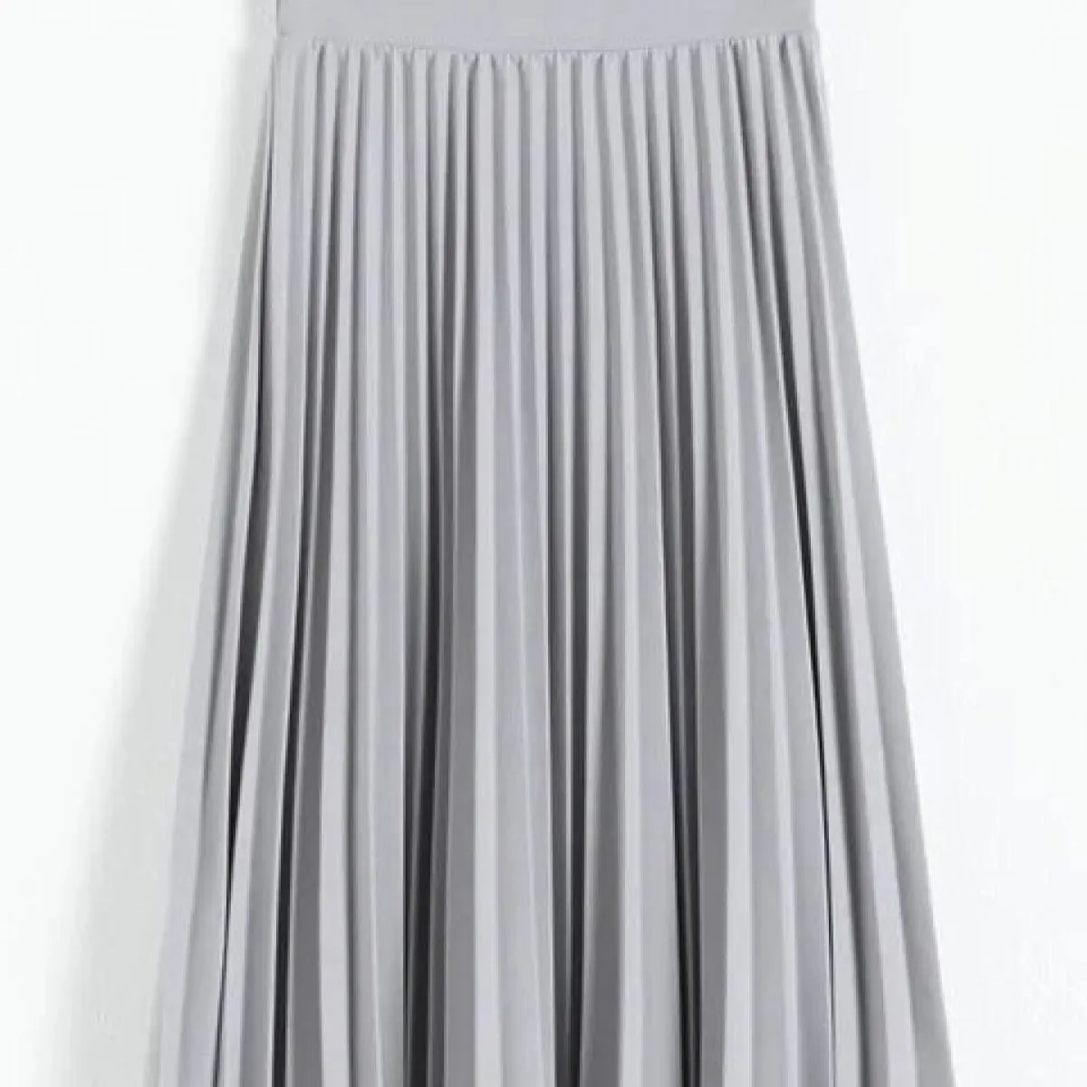 Primavera e autunno nuova moda donna vita alta pieghettata tinta unita mezza lunghezza gonna elastica promozioni Lady Black Pin