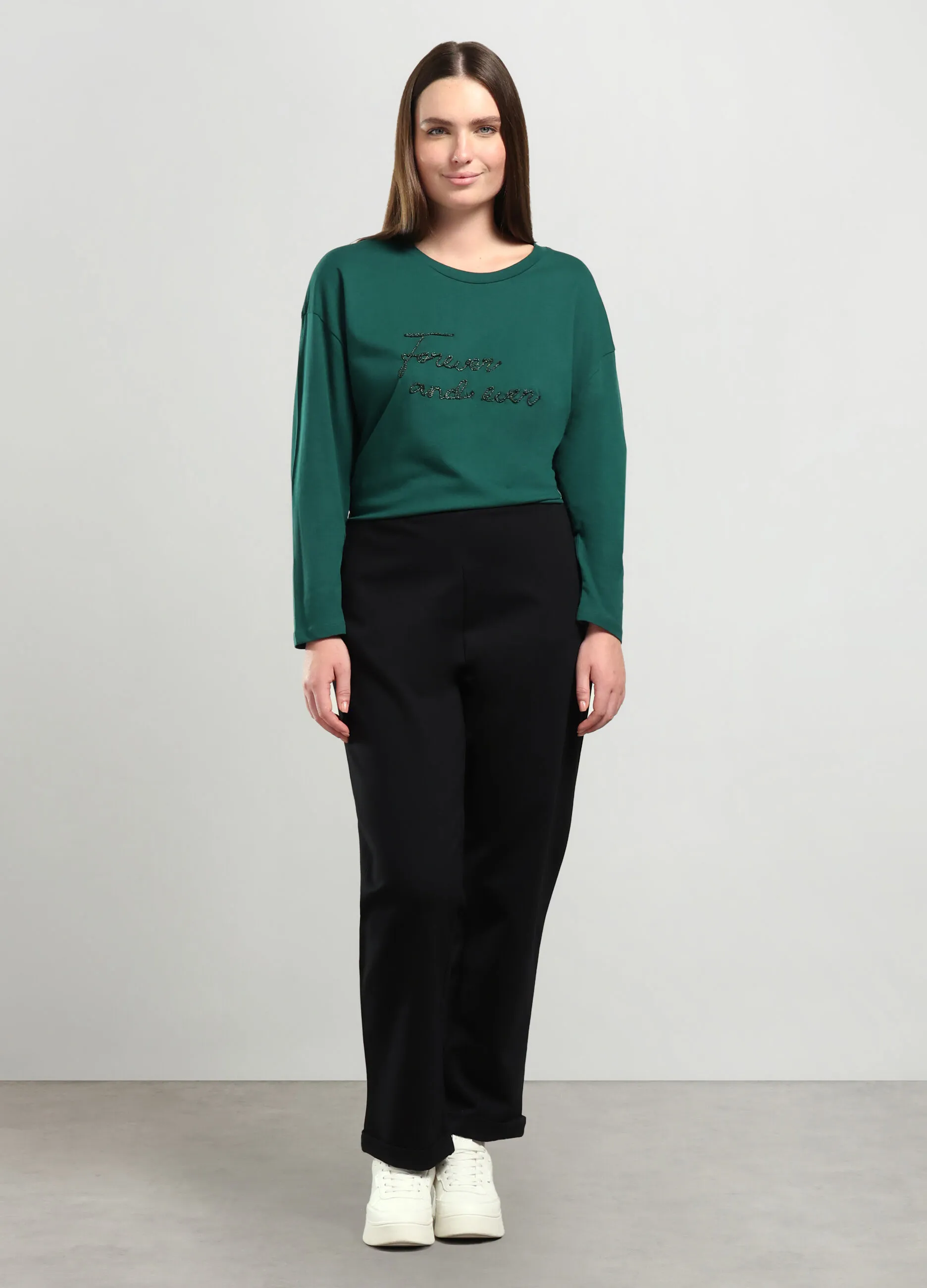 ROSA THEA  Pantaloni in misto viscosa donna curvy