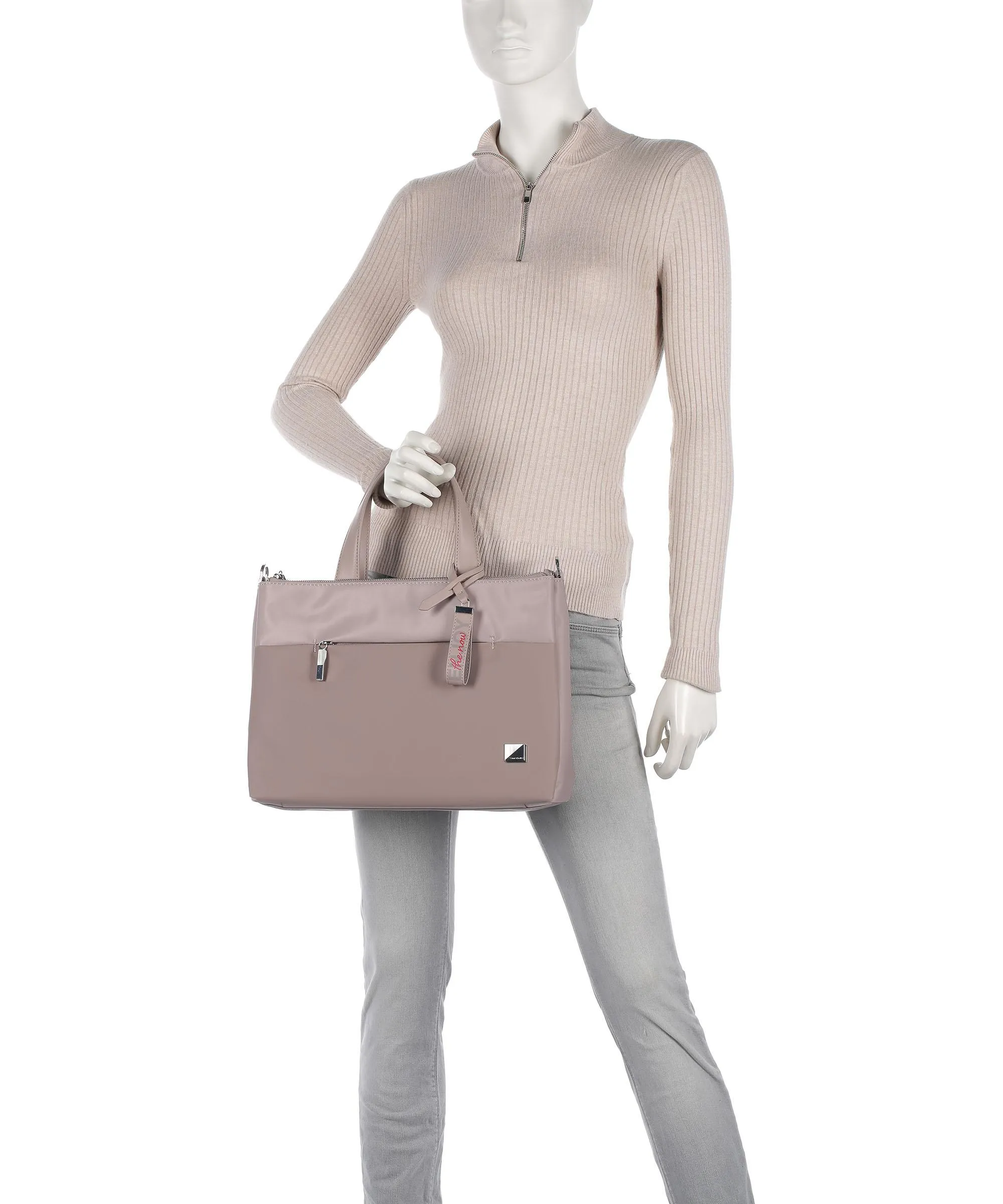  Samsonite Workationist Borsa a mano 13″ poliestere riciclato, pelle sintetica rosa antico  