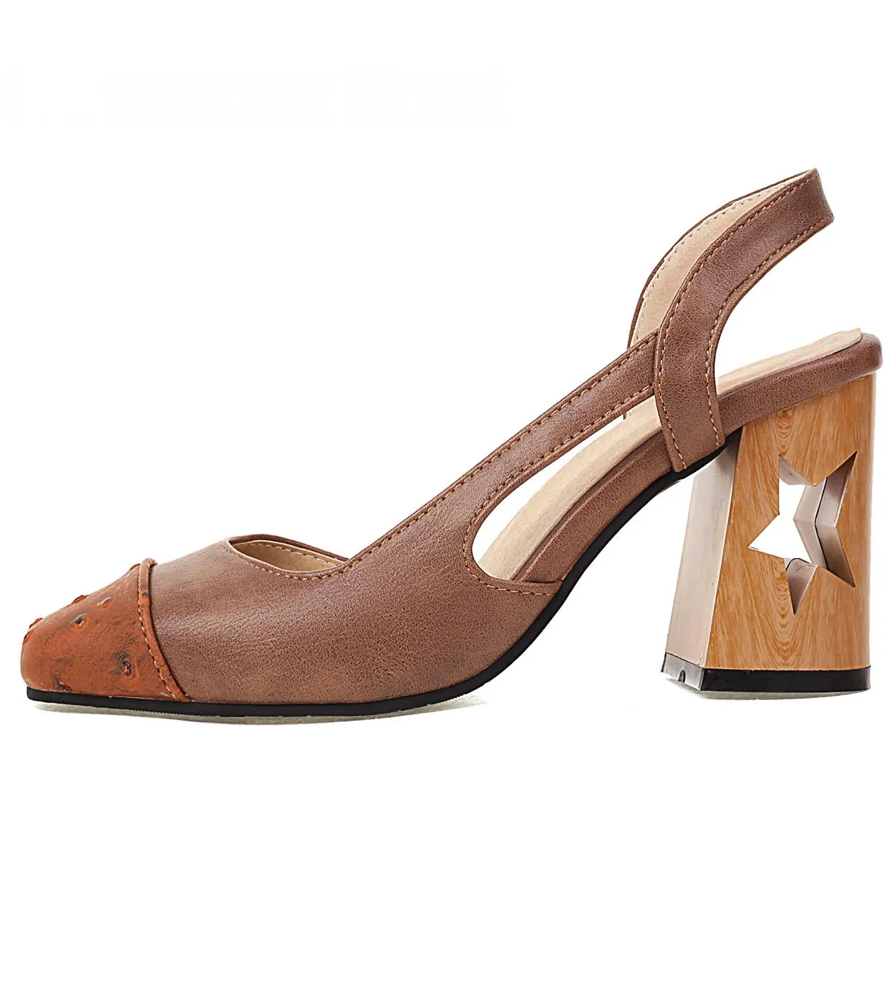 Sandali da donna eleganti Scarpe estive con tacco alto per le donne 2023 Sandali da donna con tacco quadrato in pelle Scarpe da