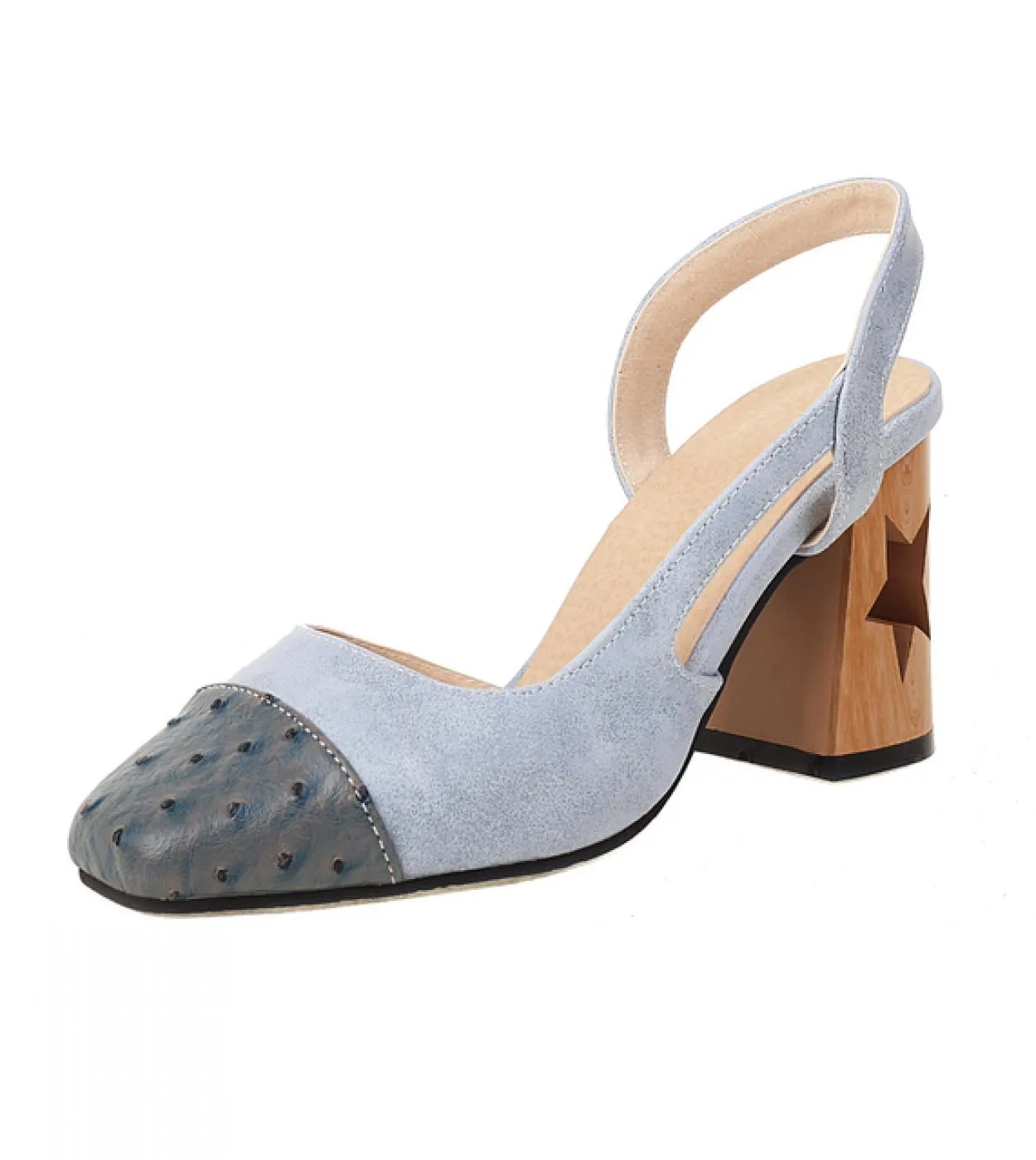 Sandali da donna eleganti Scarpe estive con tacco alto per le donne 2023 Sandali da donna con tacco quadrato in pelle Scarpe da
