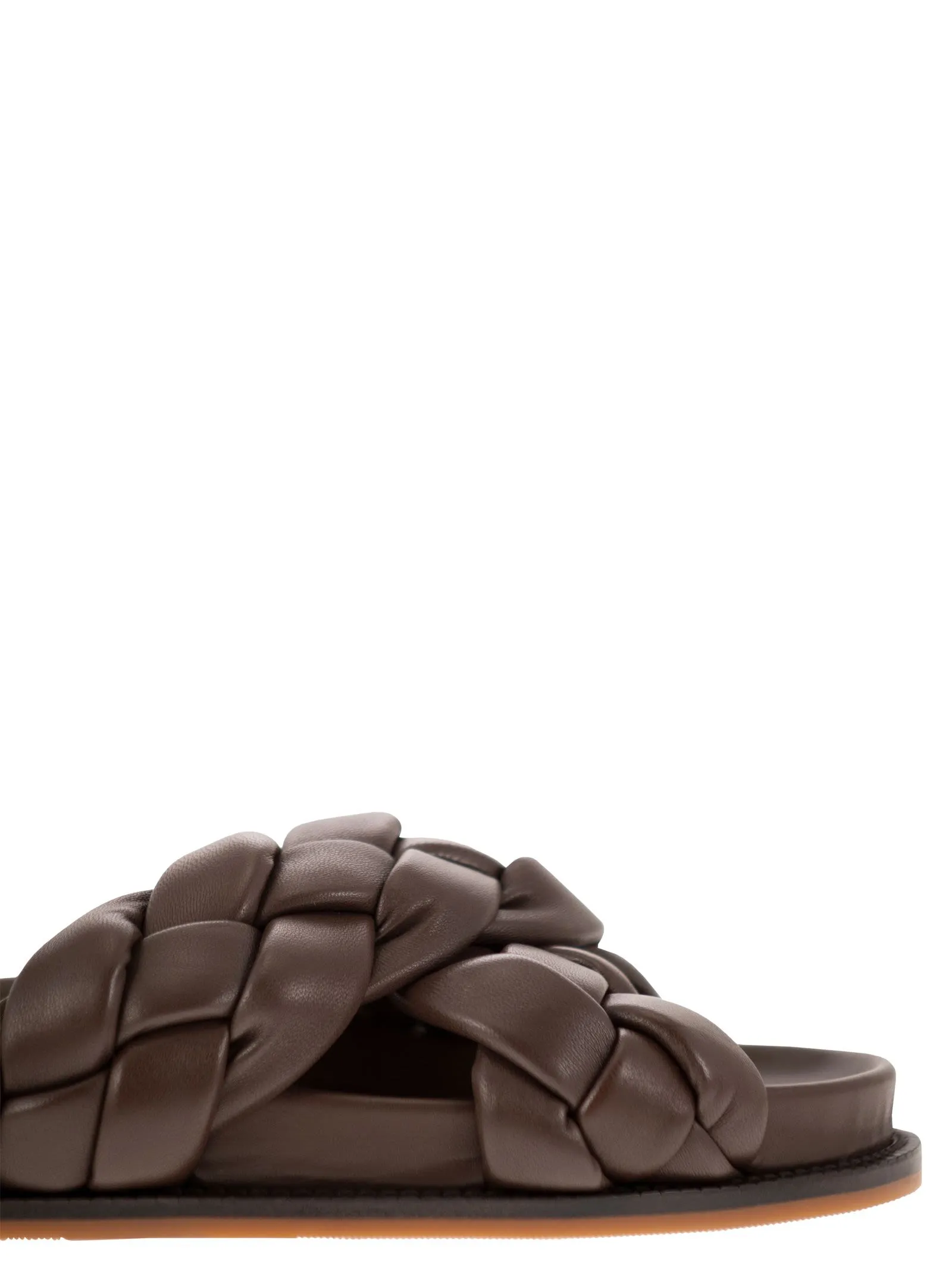 Sandalo Fussbett in pelle a treccia