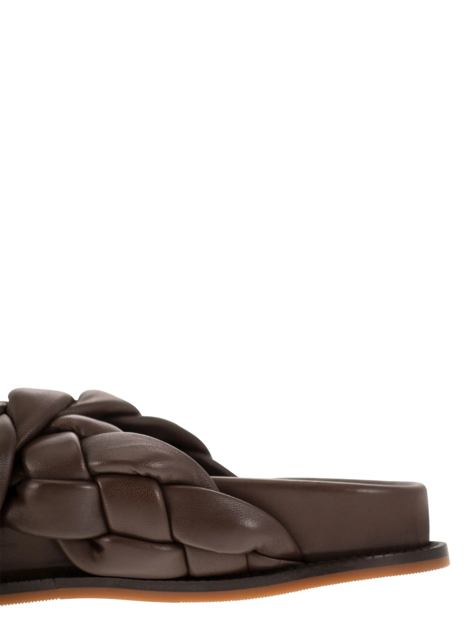 Sandalo Fussbett in pelle a treccia
