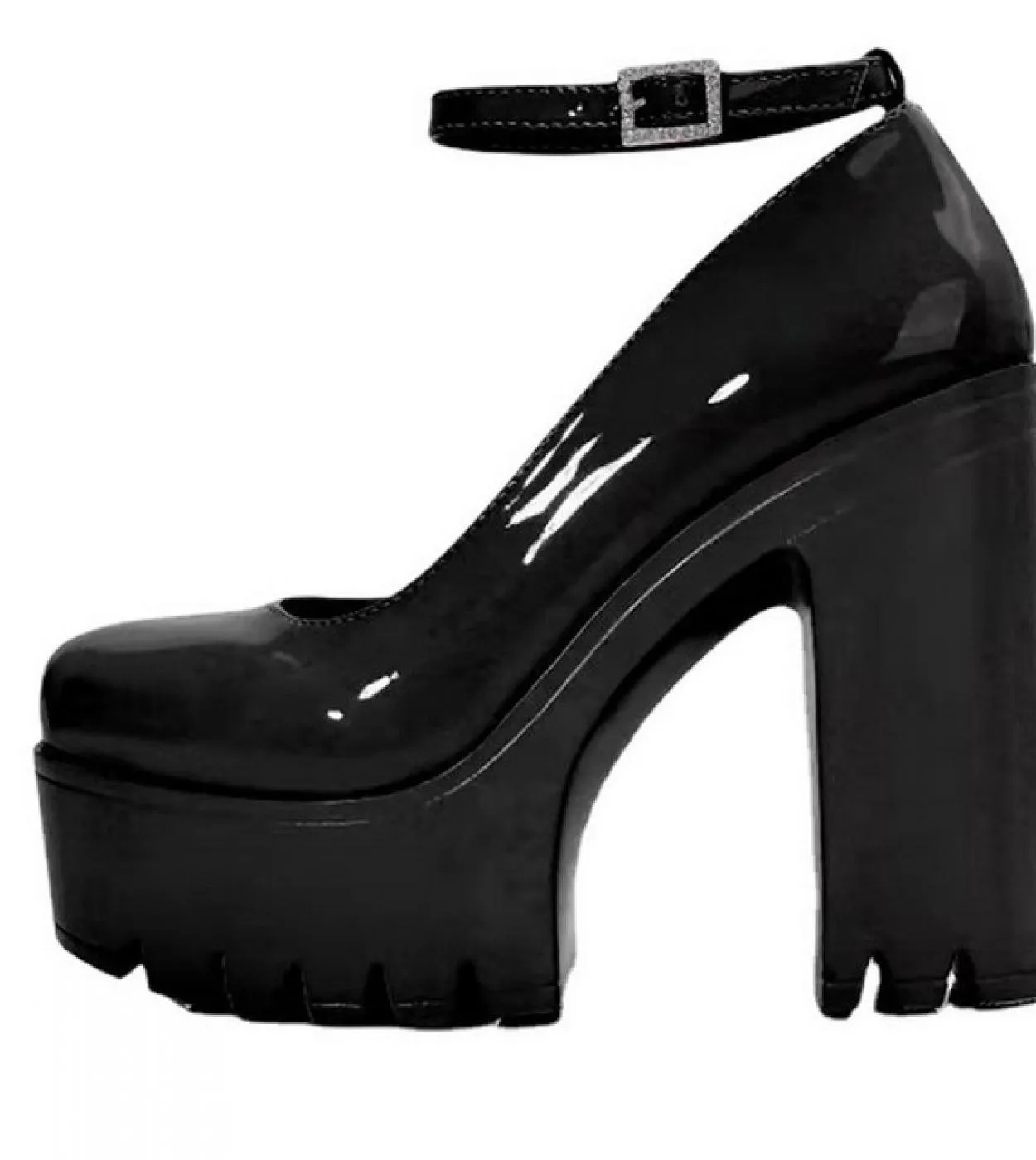 Scarpe con tacco alto da donna 14cm Décolleté con cinturino alla caviglia con tacco grosso Sweet Square Plus Size 43 Décolleté c