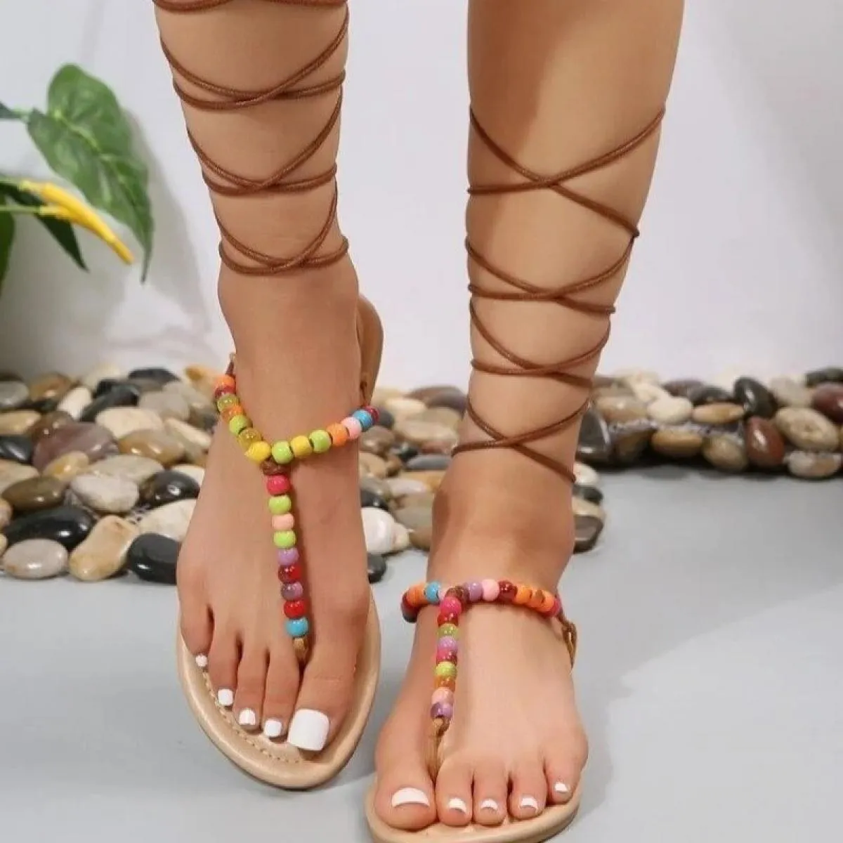 Scarpe da donna 2023 sandali da donna con cinturino alla caviglia sandali estivi Casual con tacco basso scarpe da donna con perl