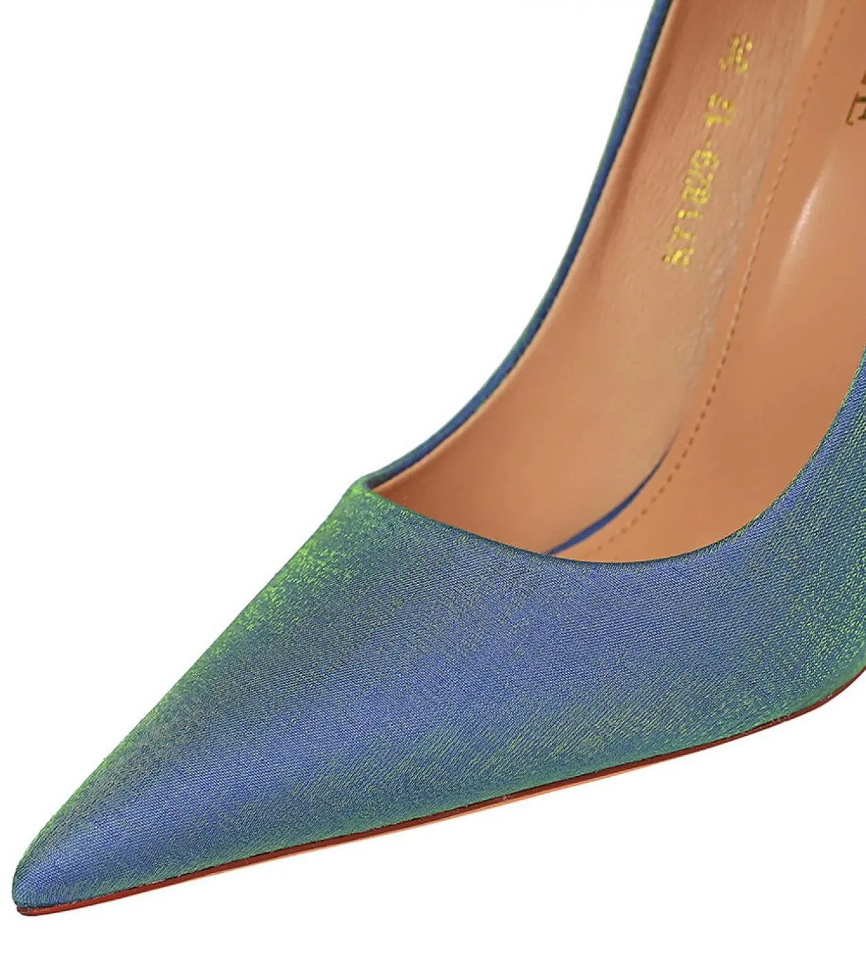 Scarpe da donna in raso blu Scarpe con tacco alto in raso blu Pompe da sposa con tacco in raso blu