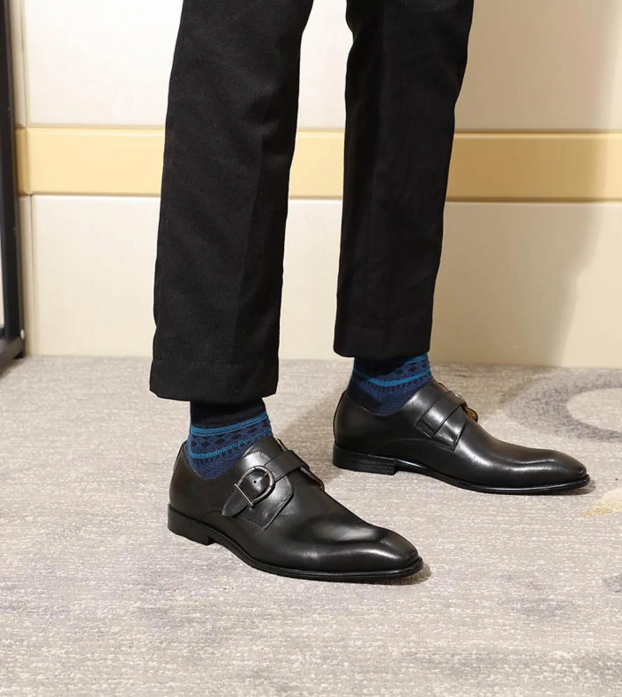Scarpe eleganti da uomo classiche Monk Strap Buckle Stile italiano fatto a mano in vera pelle formale da ufficio Scarpe da lavor