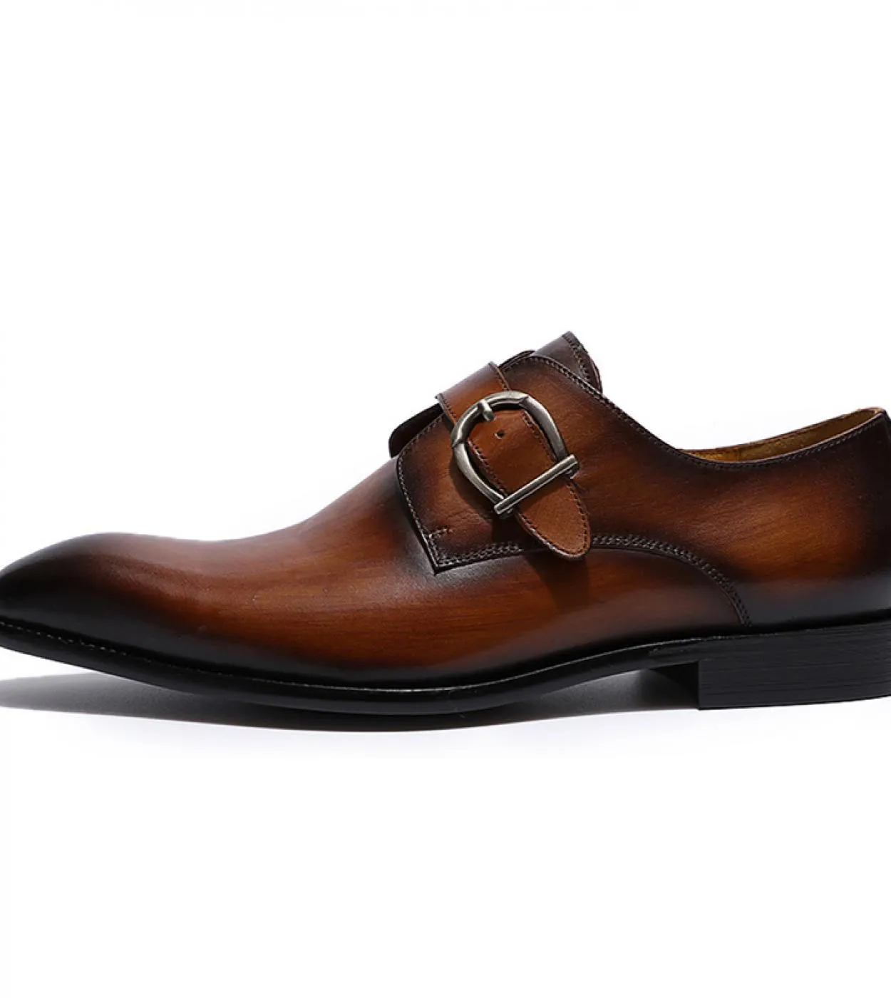 Scarpe eleganti da uomo classiche Monk Strap Buckle Stile italiano fatto a mano in vera pelle formale da ufficio Scarpe da lavor