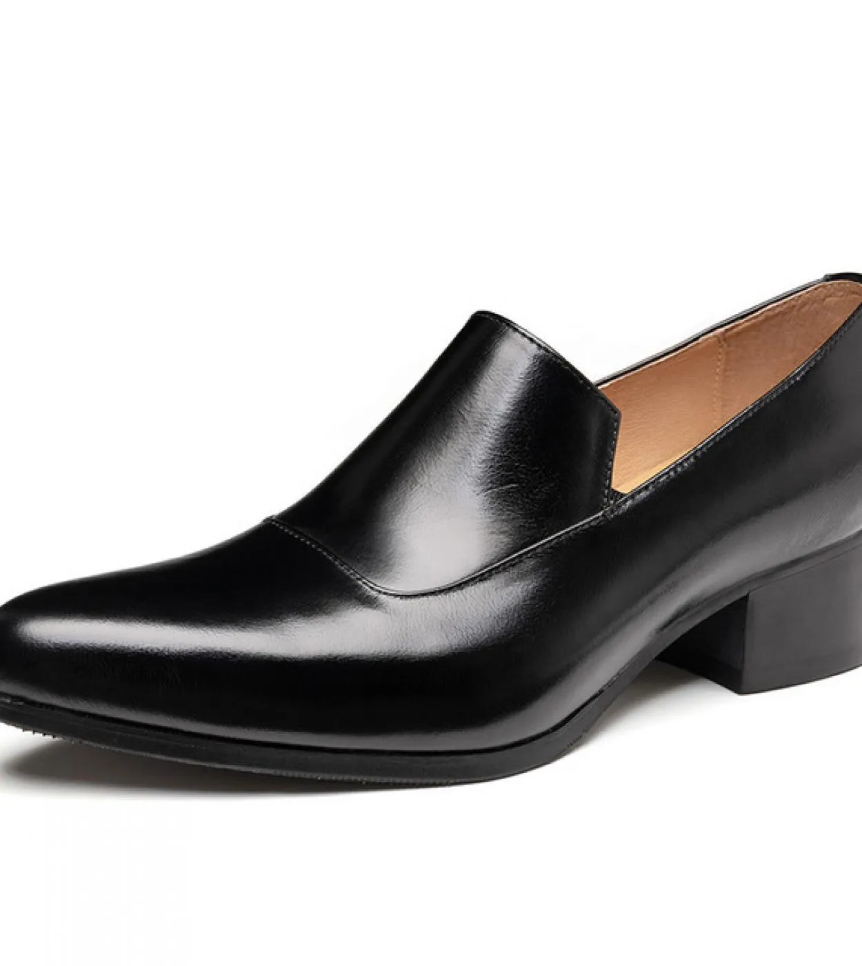 Scarpe eleganti da uomo con tacco alto 5 cm Scarpe eleganti da uomo di lusso in vera pelle di mucca Slip On 2022 Moda uomo Scarp