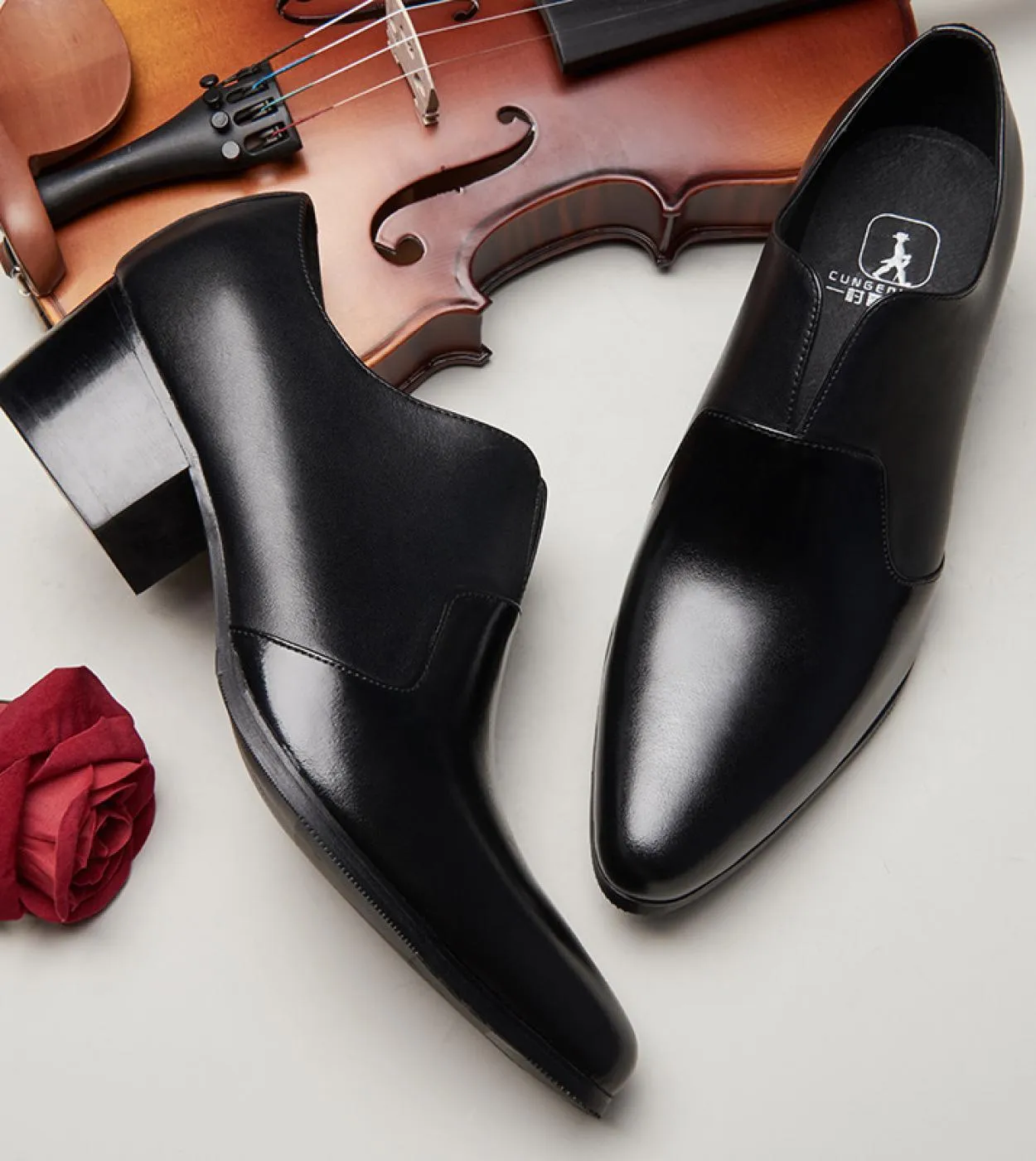 Scarpe eleganti da uomo Scarpe sociali in pelle di lusso da uomo in vera pelle di lusso 5 alte