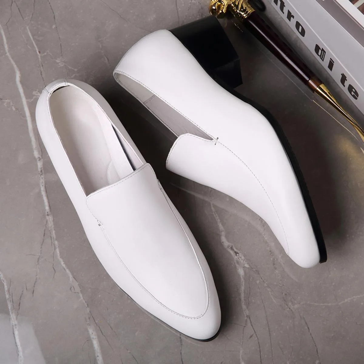 Scarpe eleganti in pelle a punta per uomo in abbigliamento da lavoro di stile britannico Scarpe da uomo con aumento di altezza p