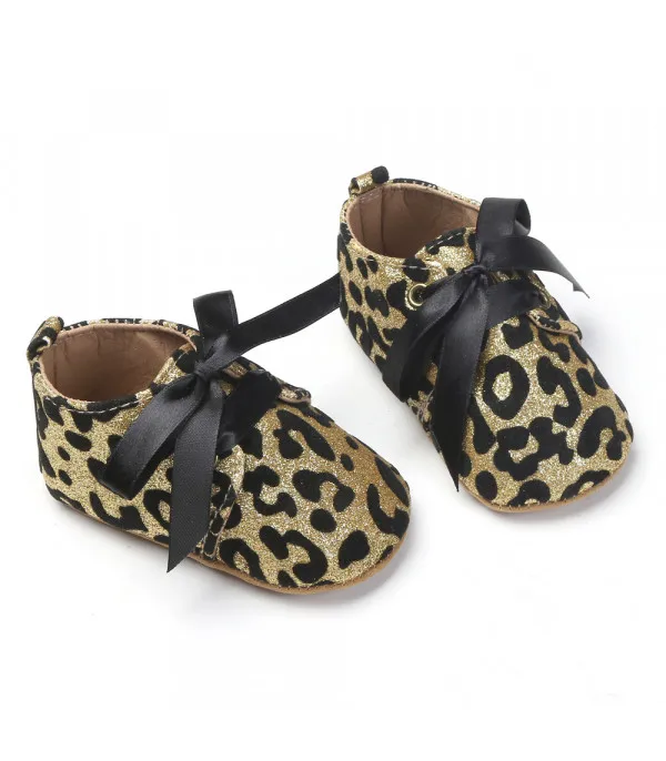 Scarpine neonata animalier glitter
