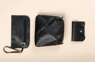 Set borsa e portafoglio 4 pezzi, nero