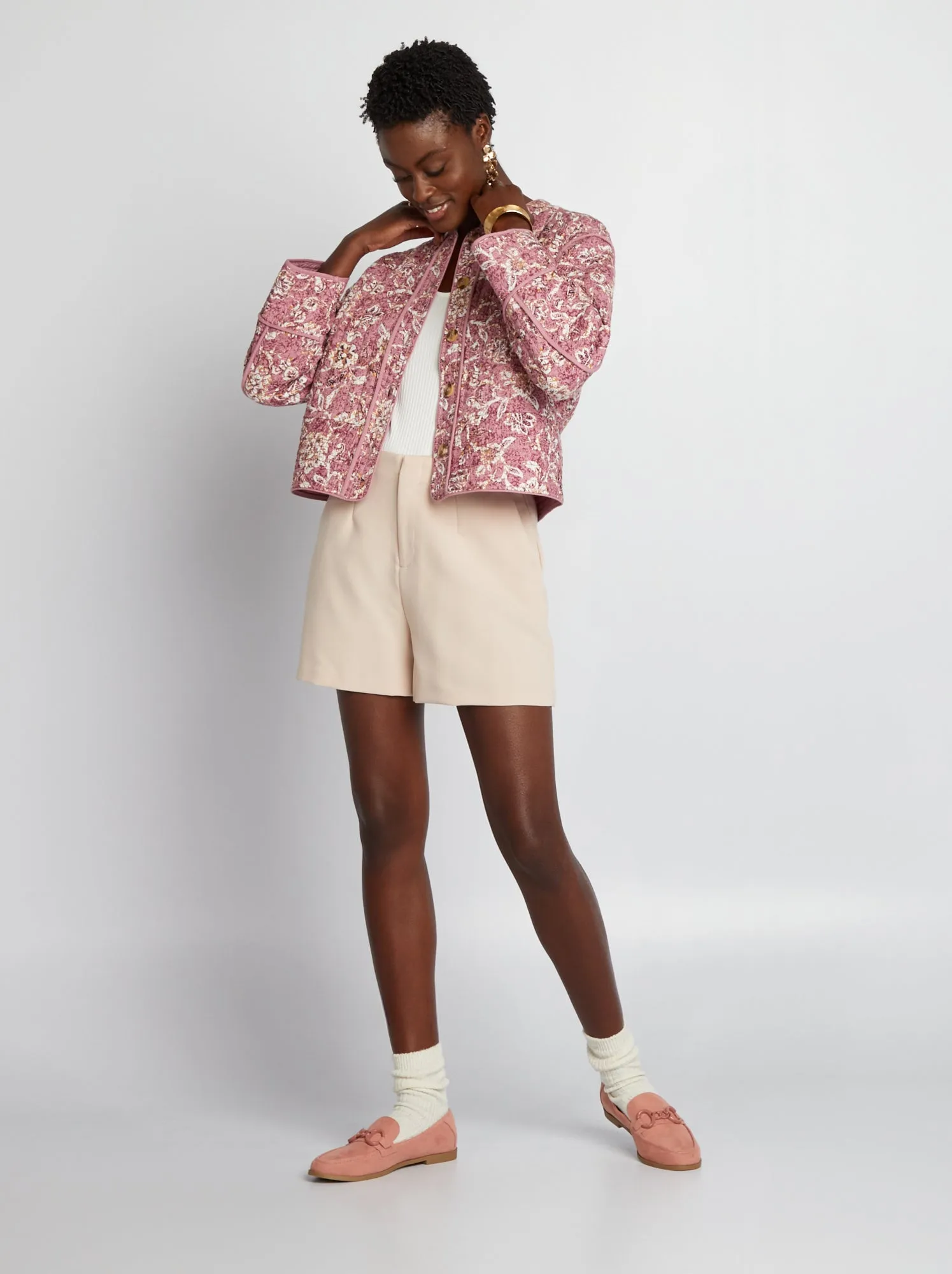 Shorts a vita alta smart - BEIGE