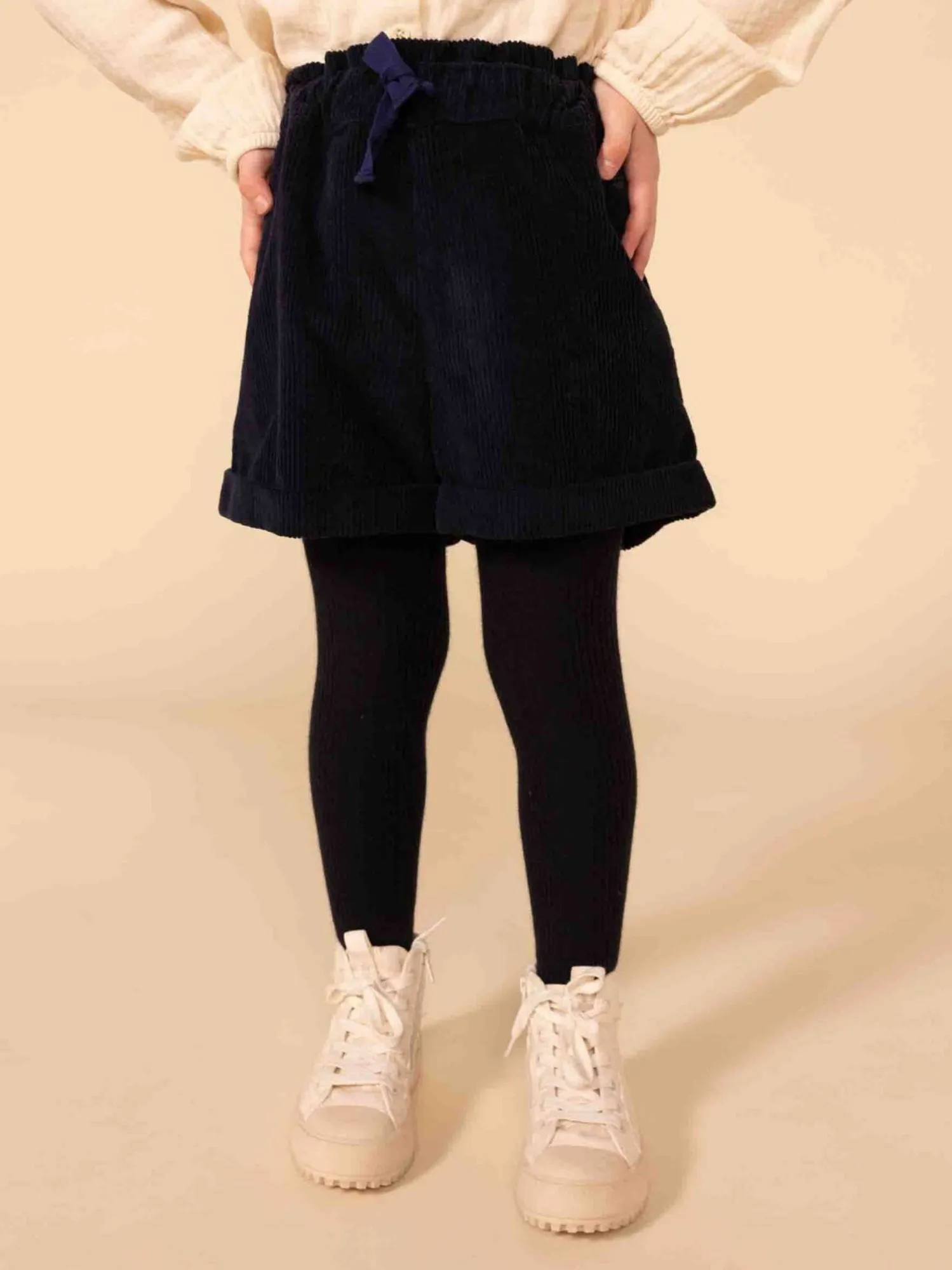 SHORTS IN VELLUTO A COSTE BAMBINA