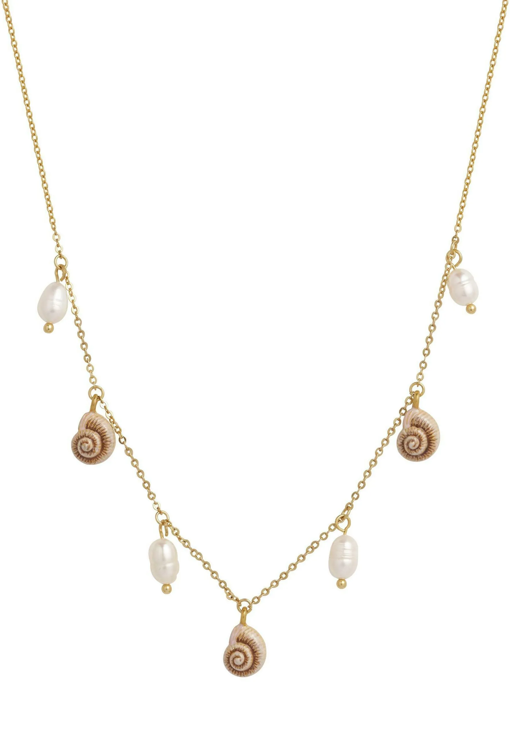 SPIRAL SHELL CHARM PEARL - Collana
