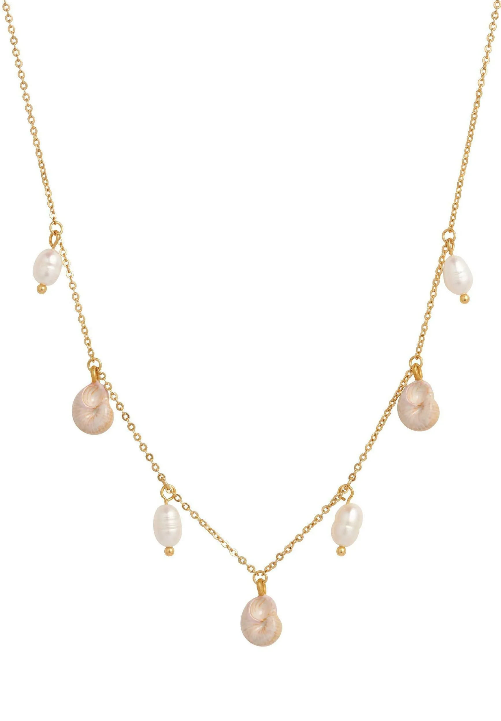 SPIRAL SHELL CHARM PEARL - Collana