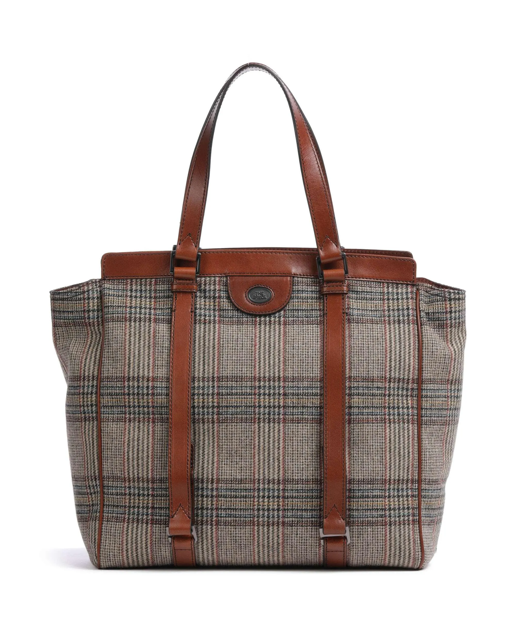  The Bridge Fabio Borsa shopper 13″ pelle di vacchetta finemente grana, tissu marrone  