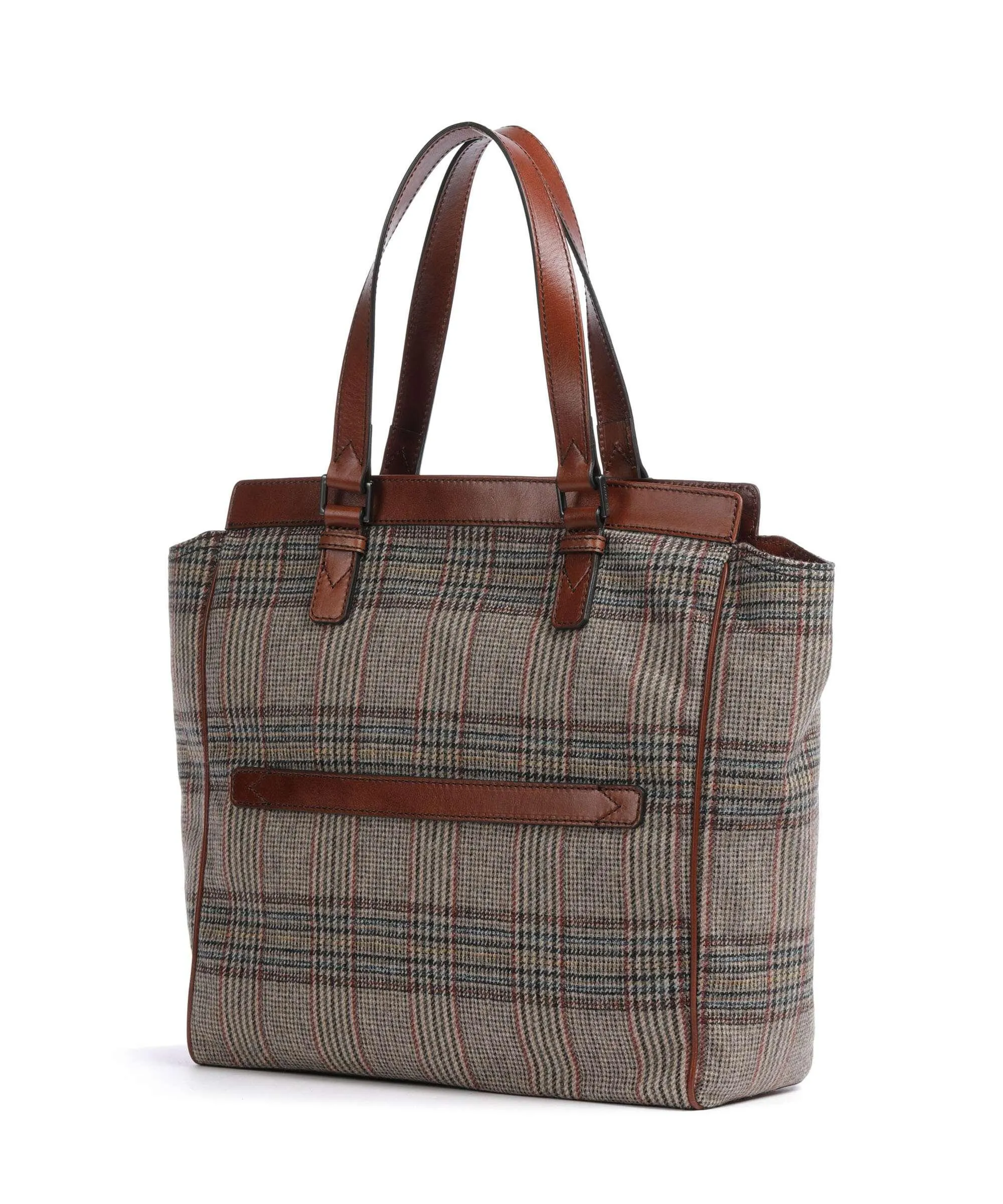  The Bridge Fabio Borsa shopper 13″ pelle di vacchetta finemente grana, tissu marrone  