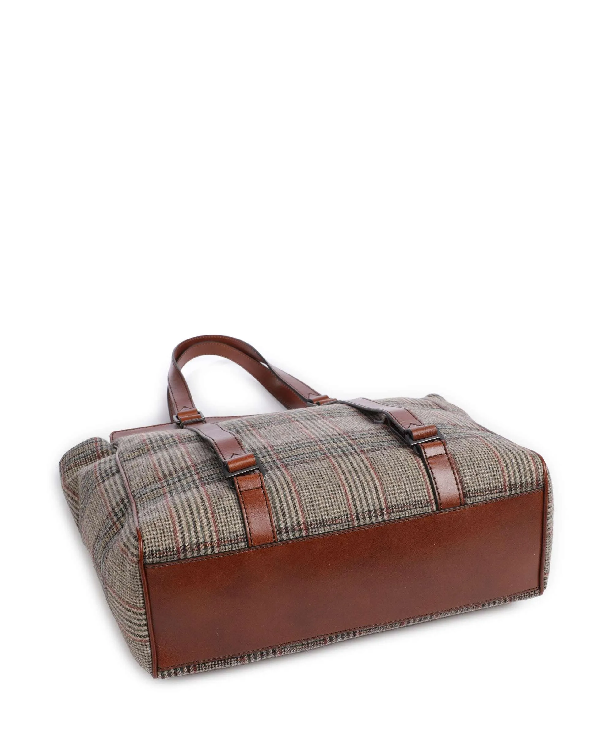  The Bridge Fabio Borsa shopper 13″ pelle di vacchetta finemente grana, tissu marrone  
