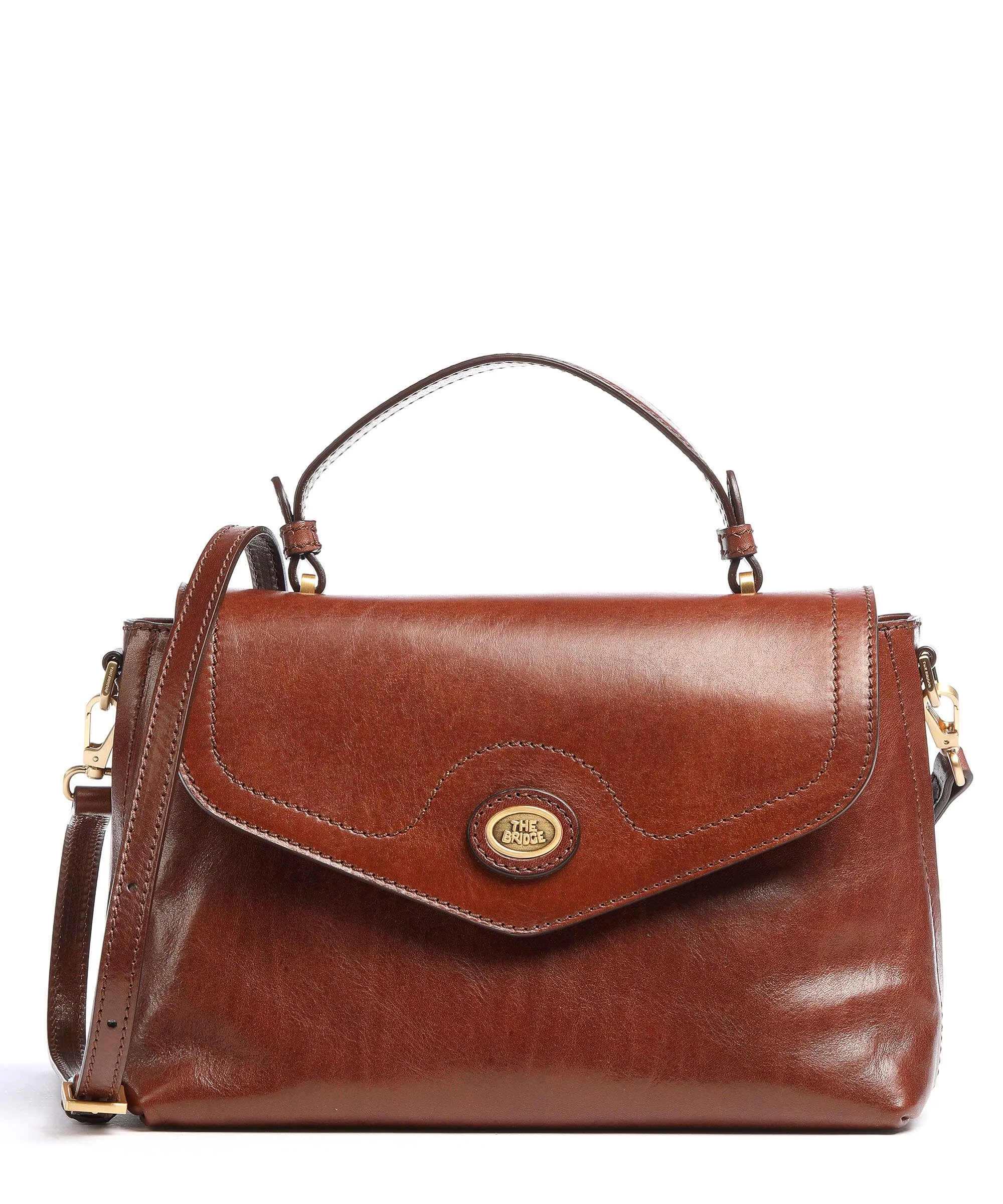  The Bridge Story Donna Borsa a mano pelle di vacchetta liscia marrone  