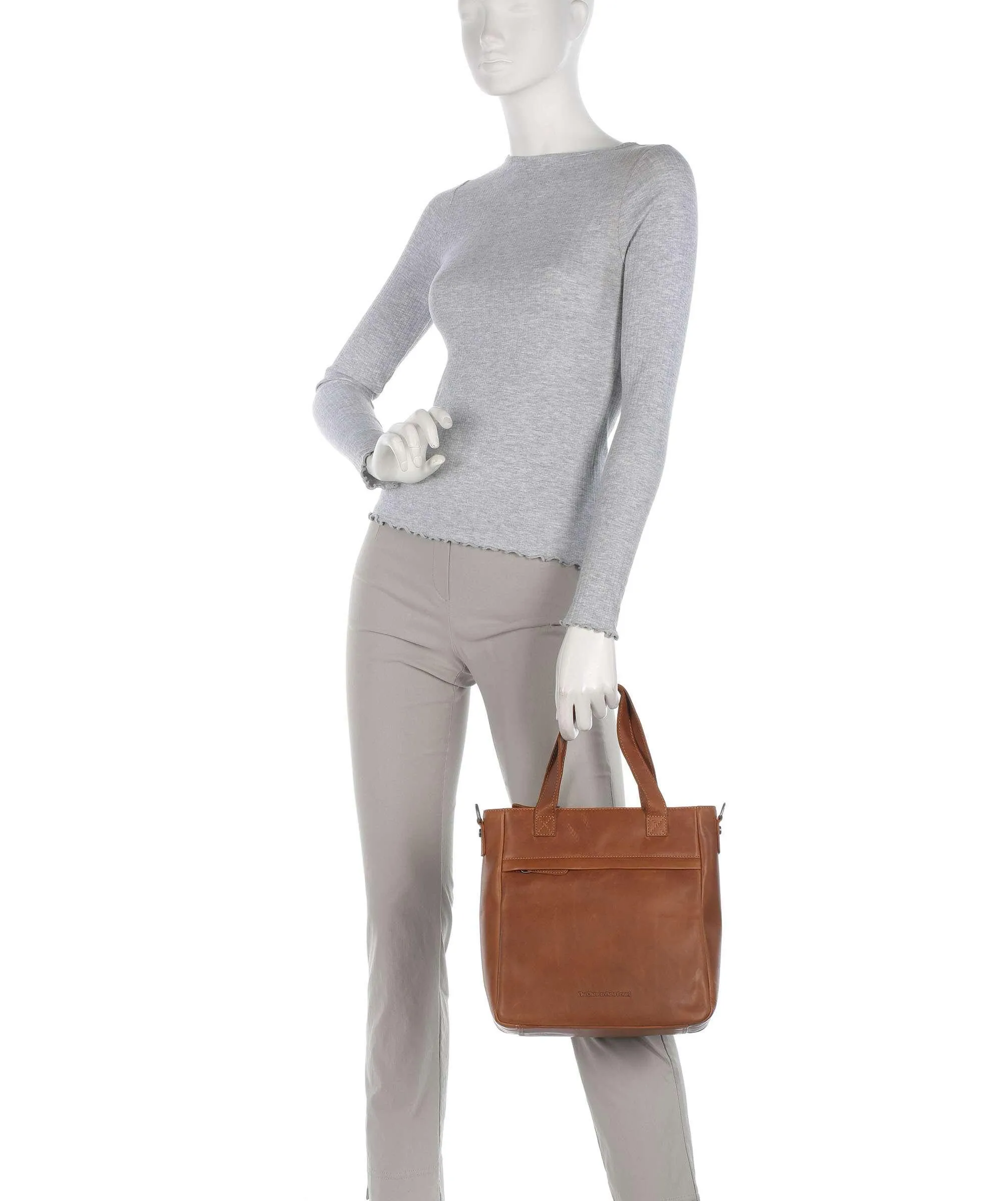  The Chesterfield Brand Cow Wax Pull Up Lingfield Borsa a mano pelle di vacchetta pull-up cognac  