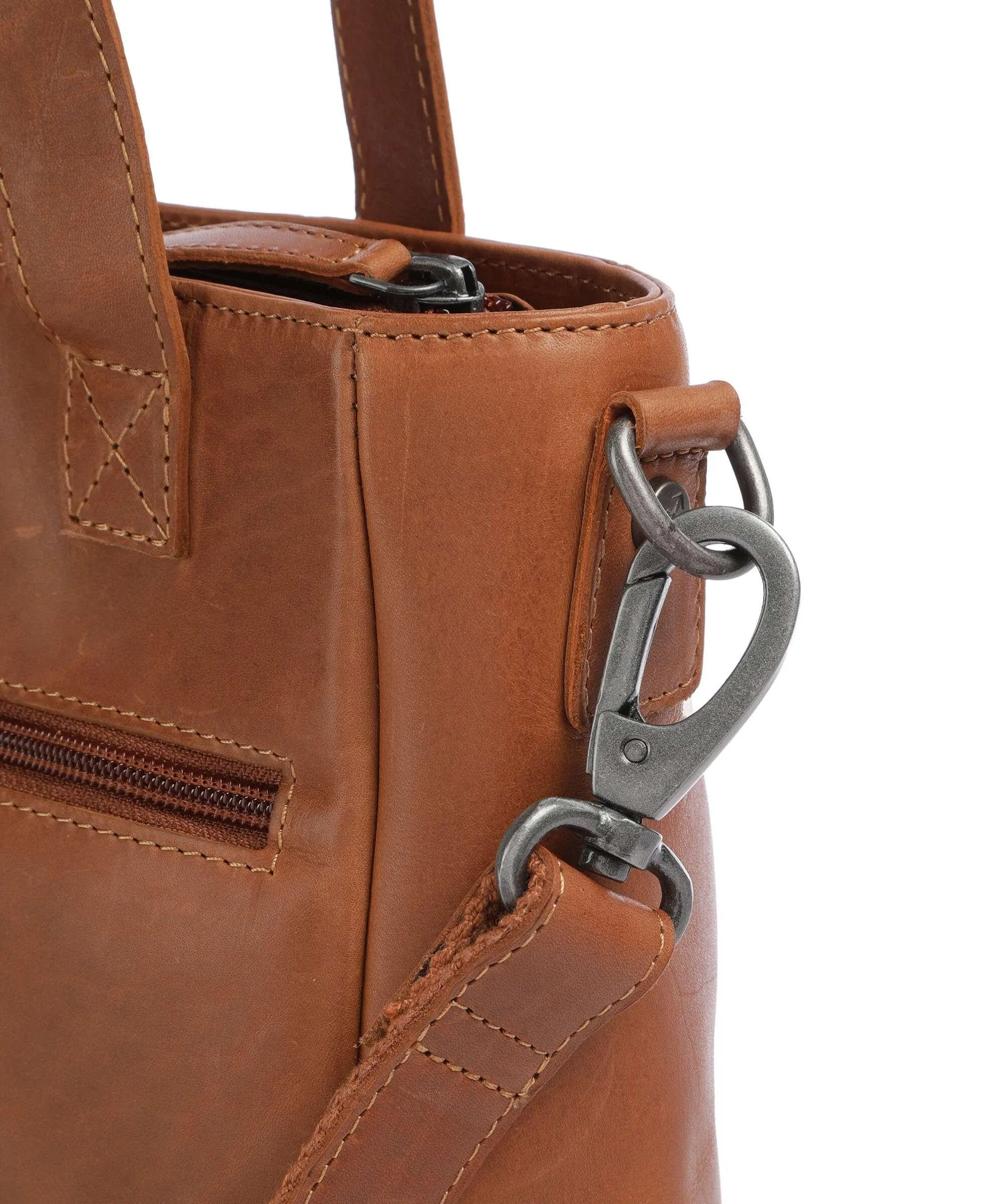  The Chesterfield Brand Cow Wax Pull Up Lingfield Borsa a mano pelle di vacchetta pull-up cognac  